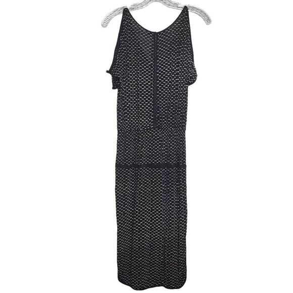 Anthropologie Tracy Reese Black Polka Dot Cold Shoulder Dress - Picture 10 of 12